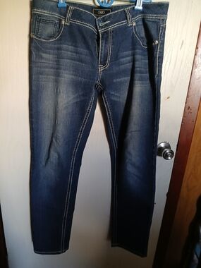 Cato Womens Dark Blue Slim Straight Jeans
